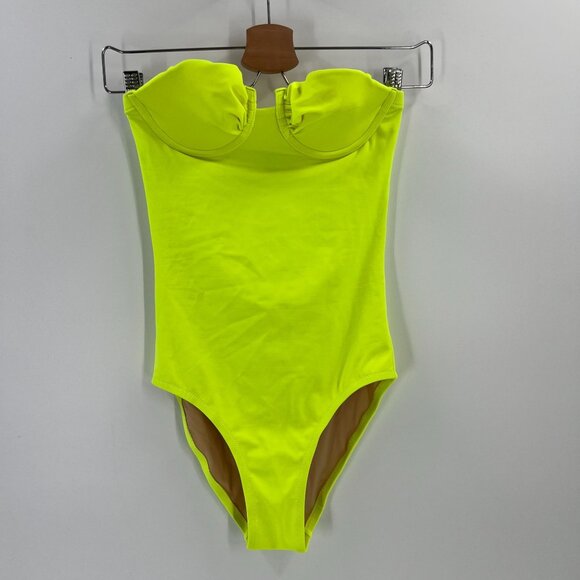 J. Crew Women Size 0 Neon Yellow One Piece Swimsuit - Picture 1 of 11